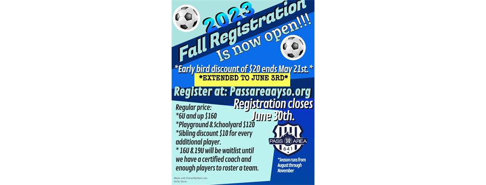 Fall Registration Now Open