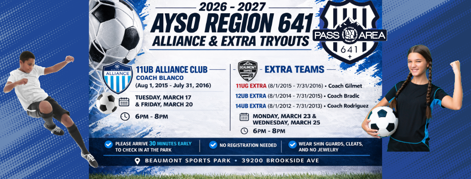 Alliance and EXTRA Tryouts
